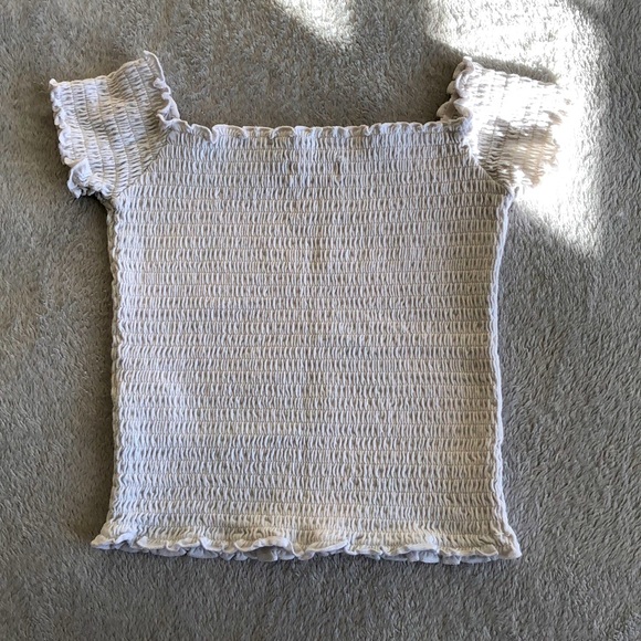 2 Black & White Off Shoulder Rib-Knit Crop Tops - Picture 3 of 3